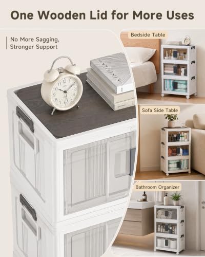 23QT Storage Bins with Lids for Closet (White / 23QT)