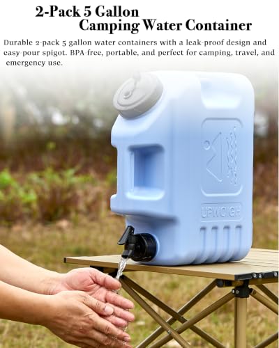 5 Gallon Camping Water Jug with Spigot (Powder Blue / 5 Gallon)