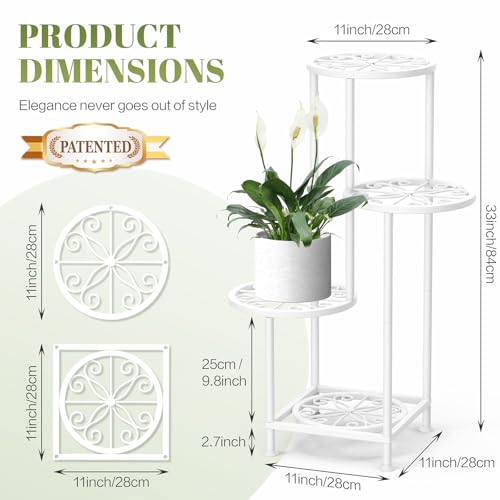 4 Tier Plant Stand Indoor Outdoor (White / 4 Tier)
