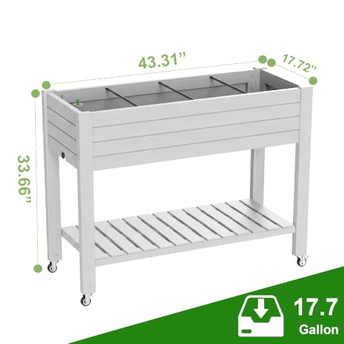 Elevated Resin Raised Garden Bed (Medium Ashen / 43.31*17.72*33.66)