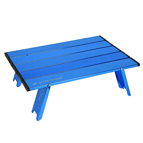 Portable Beach Table Aluminum Ultralight Mini Folding Camping Table (Small / Classic / Blue)