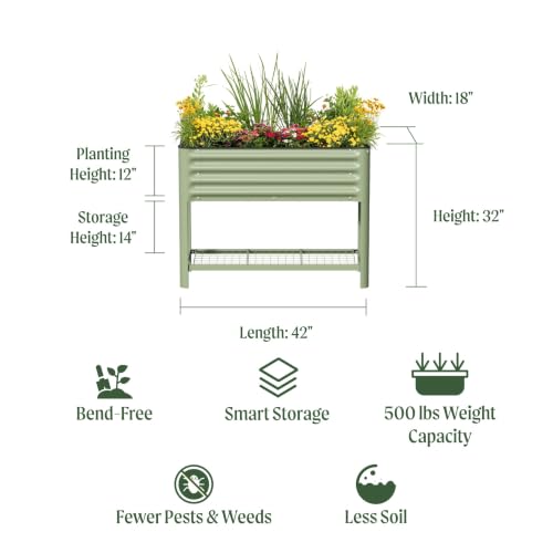 Elevated Raised Garden Bed (Olive Green / 1.5' x 3.5')