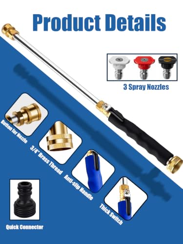 Jet Nozzle High Pressure Hose Nozzle (Black / 18inch)