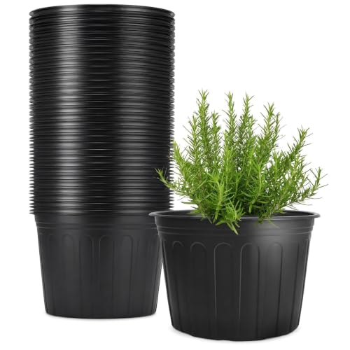 60 Pack 12.8 Inch 5 Gallon Large Plastic Plant Nursery Pots (60pcs 5 gallon)