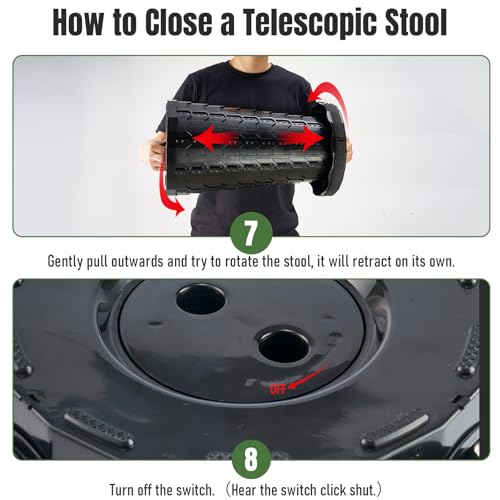 Collapsible Stool 2 Pack (Black / 2pack)
