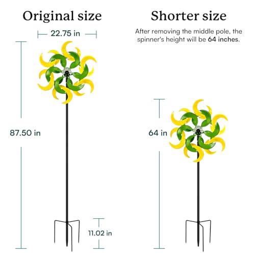 87" Wind Spinner Outdoor with Solar Light (Verdant Moon-Solar Light Version)