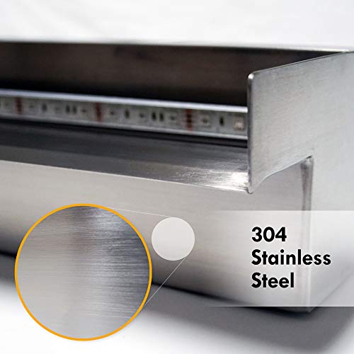 36" Stainless Steel Spillway for Pondless Waterfalls and Water Features
