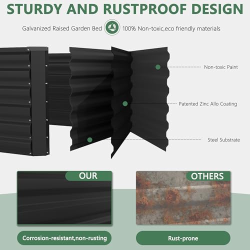6x3x2ft Raised Garden Bed Outdoor (4 Count)