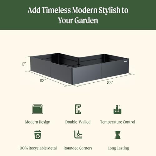 Raised Garden Bed (83" x 83" / Urban Charcoal)