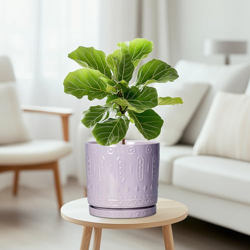 Ceramic Flower Pots (8 Inch / Purple)