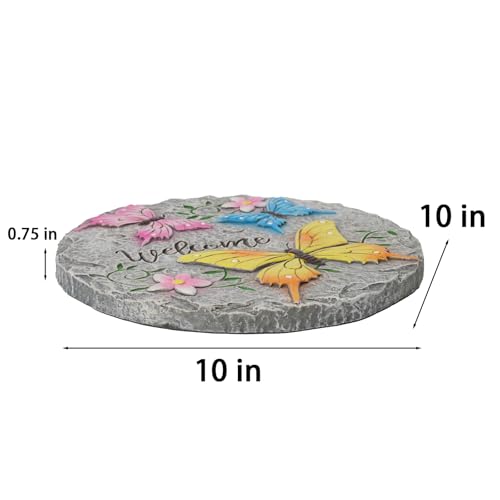 Butterfly Garden Stepping Stones Outdoor 0.75 * 10 * 10 Inch (Yellow3)