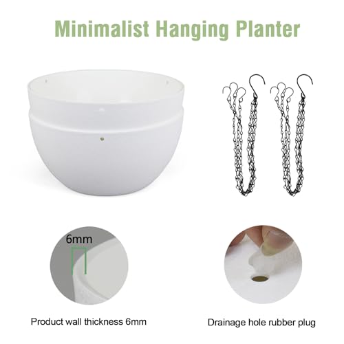 8 inch Small Hanging Planters for Indoor Outdoor Plants (2 Count)