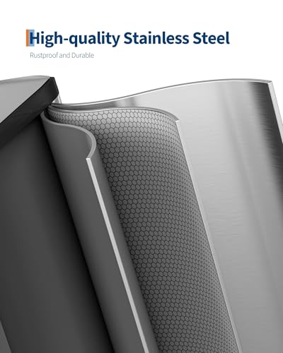 2 x 4 gal Stainless Steel Double Trash Can with Lid for Kitchen (Silver / 2 x 4 gallon)