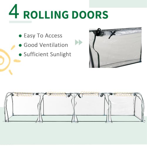 13' x 3' x 2.5' Mini Greenhouse Portable Tunnel Green House Clear (13' x 3' x 2.5' / Clear)