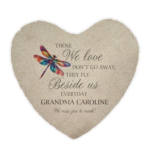 Personalized Dragonfly Memorial Garden Stone (Dragonfly / Heart)