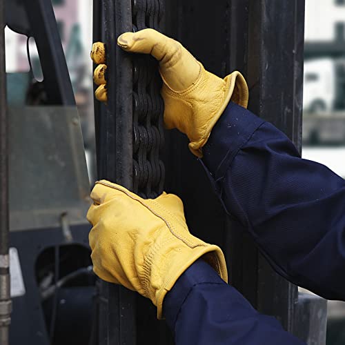 Leather work gloves for men (3 Count)