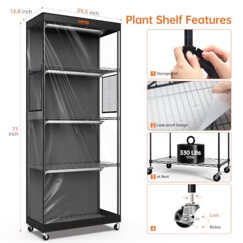 4 Tier Indoor Greenhouse with Grow Light