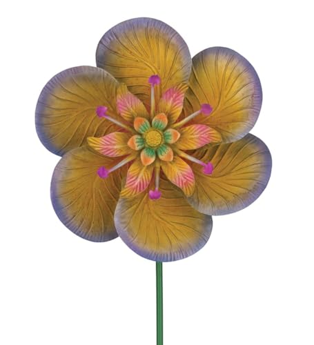 Wind Spinner Outdoor Metal Kinetic Yard Art with Stake (Purple / Small (60-69 Inch))