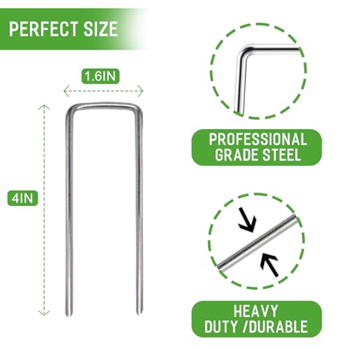 4 inch 100 Pack Landscape Staples Galvanized Garden Stakes (100 Count)