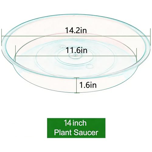 3Pcs Plant Saucer Tray (14in（3pcs） / Dark Gray)
