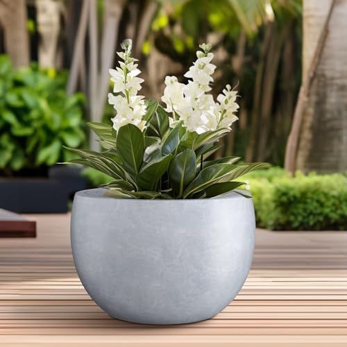 Blue Gray Concrete Planter 20" Dia All (Slate Gray / 19.9" d)