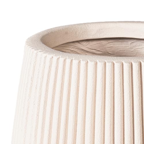 16" Pear Shaped Fluted Outdoor Planter (Off White / Pear-shaped)