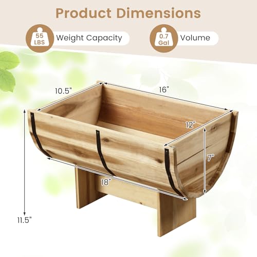 Wooden Plant Pots (2 Count)