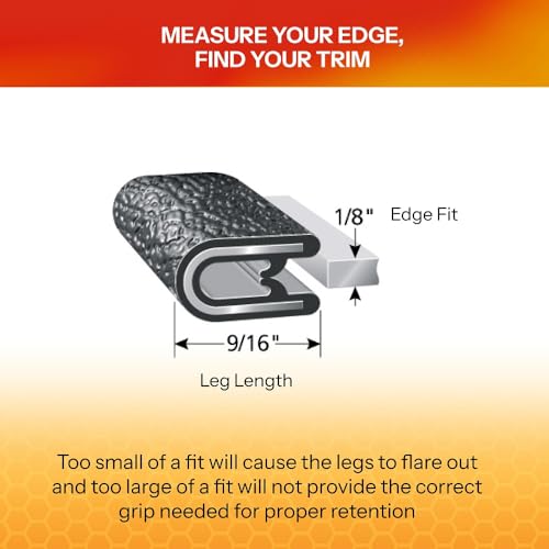 Edge Trim Fits 1 (250 Feet / Fits 1/8" Edge, 9/16” Leg Length, Dual Gripping Fingers)