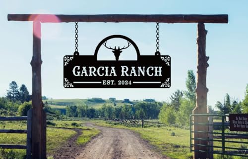 Personalized Metal Farm Sign (Black034)