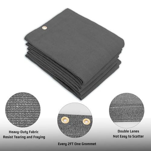 Shade Cloth 16x17 FT Sun Shade (16' x 17' custom size / Dark Grey)