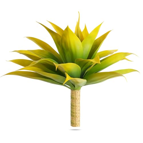 Artificial Agave Fake Plants (Yellow / 22 Inches)