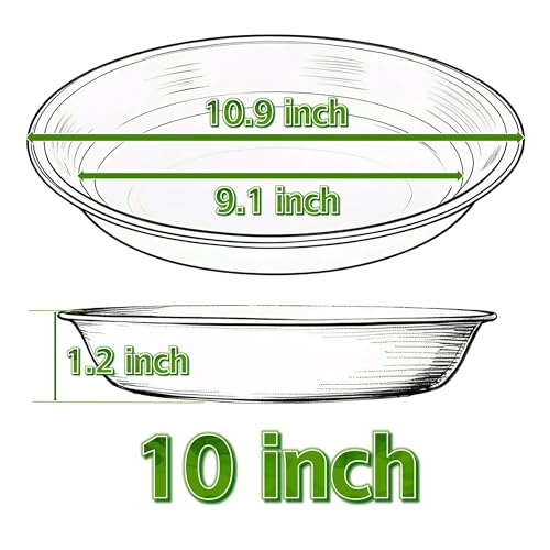 Plant Saucer Pot Tray 10 inch (10" - 6 Pack / White)