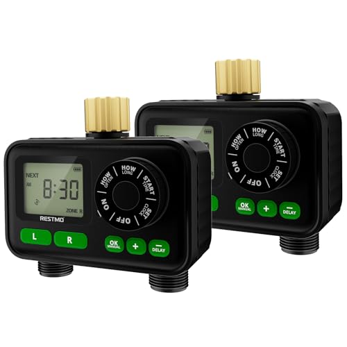 2 Zone Programmable Sprinkler Timer for Outdoor Hose Faucet 2 Pack (2 Zone / 2 Pack)