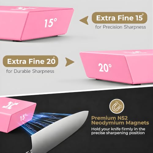 Rolling Knife Sharpener Kit with Diamond & Ceramic Disc (Pink)