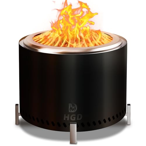 20" Smokeless Firepit with Stand (20 Inch Black)