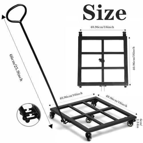 16" Square Plant Cart with Wheels (16in)