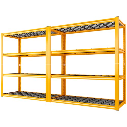 40" W Yellow Garage Shelving with Double (40" W X 19.7" D X 59.9" H)