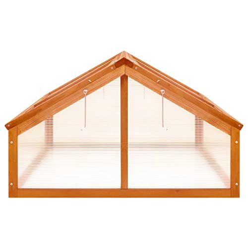 Firwood Garden Portable Wooden Greenhouse (44.8"x31.4"x19.6"/Brown)