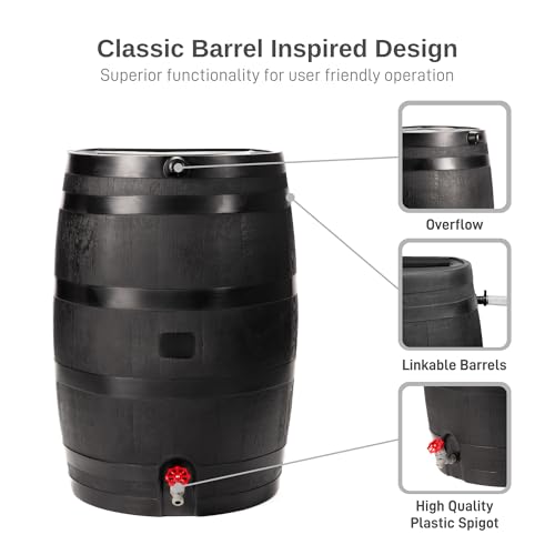 50 Gallon ECO Rain Barrel Made with 100% Recycled Plastic (Rain Barrel)
