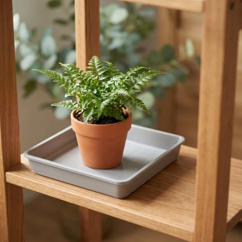 15 PCS 8.8 x 8.8 Inch Square Plant Saucer (8.8 Inch 15 Pcs / Gray)
