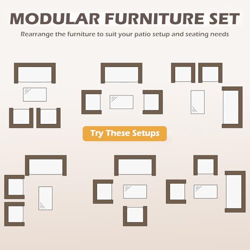 4 Piece Patio Furniture Set (Gray and Red / 4-Piece)