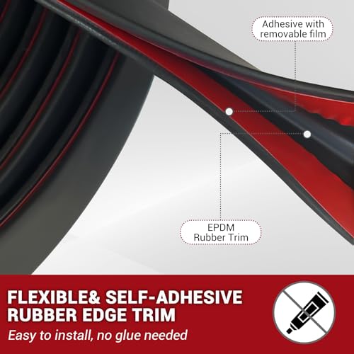 Rubber Edge Trim (Fit 1/4" - L10' / Black)