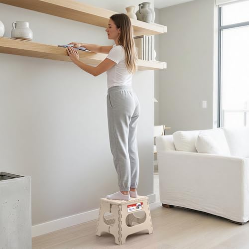 11 Inch Folding Step Stool for Kids (Khaki / 11 Inch( Pack of 1))