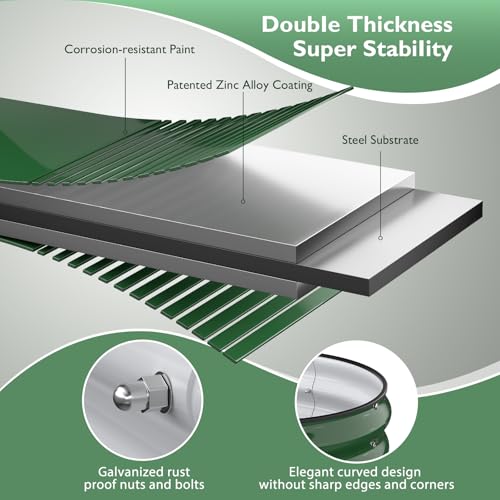 8x2x1.5 ft Galvanized Steel Raised Garden Bed (Moss Green / 8×2×1.5 ft)