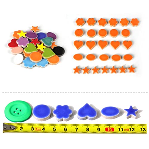 Mosaic Tiles for Crafts Assorted Color Ceramic Glitter Mosaic Supplies Pieces Bulk Square Flower Pentagram Ellipse Irregular Size