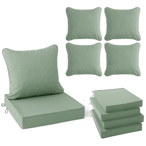Outdoor Cushions for Patio Furniture (Sage Green / 4P/19*19+19*17 Inch)