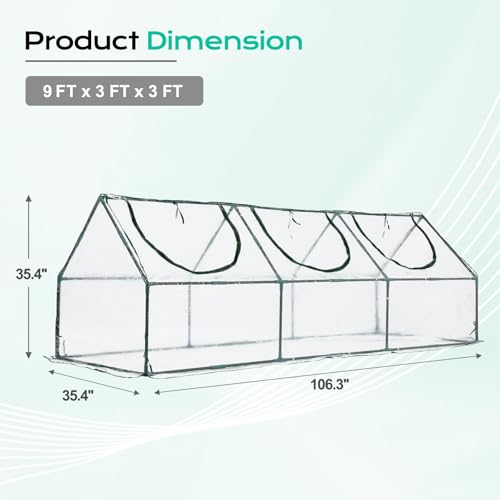 9x3x3 FT Mini Greenhouse with Roll (Transparent / 9x3x3 FT)