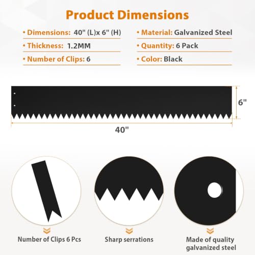 20ft. 40" L × 6" H Metal Landscape Edging (Black / 6 Inch)