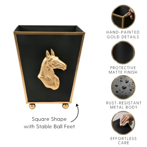 Brass Planter (Black Gold Horse / Square)