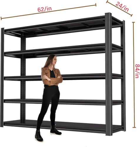5 Tier Heavy Duty Garage Shelving (5T 62 "W x 24 "D x 84 "H)